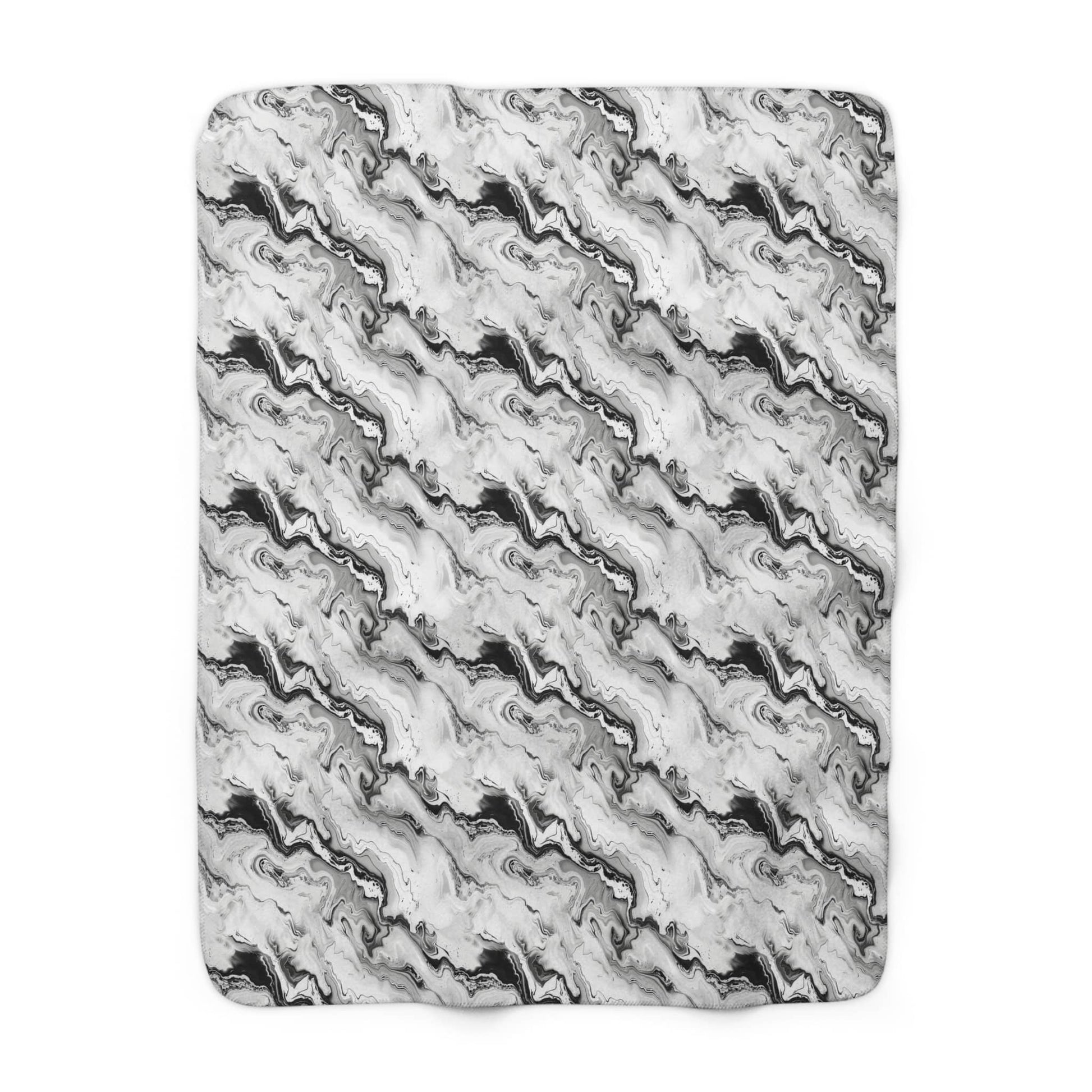 Frost Veil Marble Fleece Blanket
