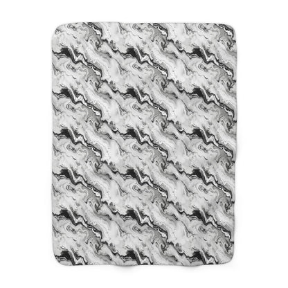 Frost Veil Marble Fleece Blanket