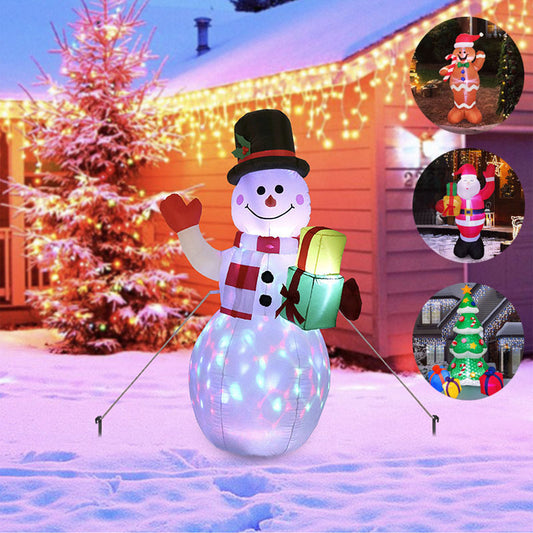 Inflatable Christmas LED Glowing Santa Tree Snowman Outdoor Lawn Decor