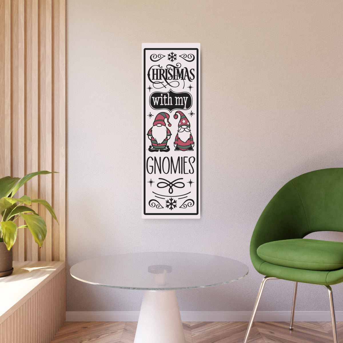 Christmas With My Gnomies Metal Door Art Sign