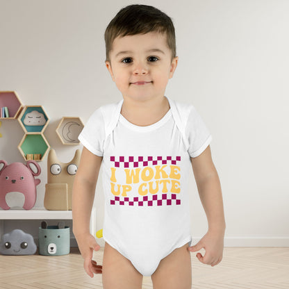 I Woke Up Cute Infant Baby Rib Bodysuit
