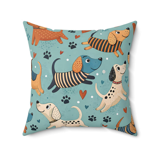 Dapper Doggies Throw Pillow
