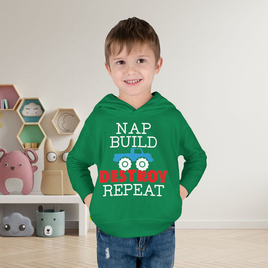 Nap Build Destroy Repeat Toddler Hoodie