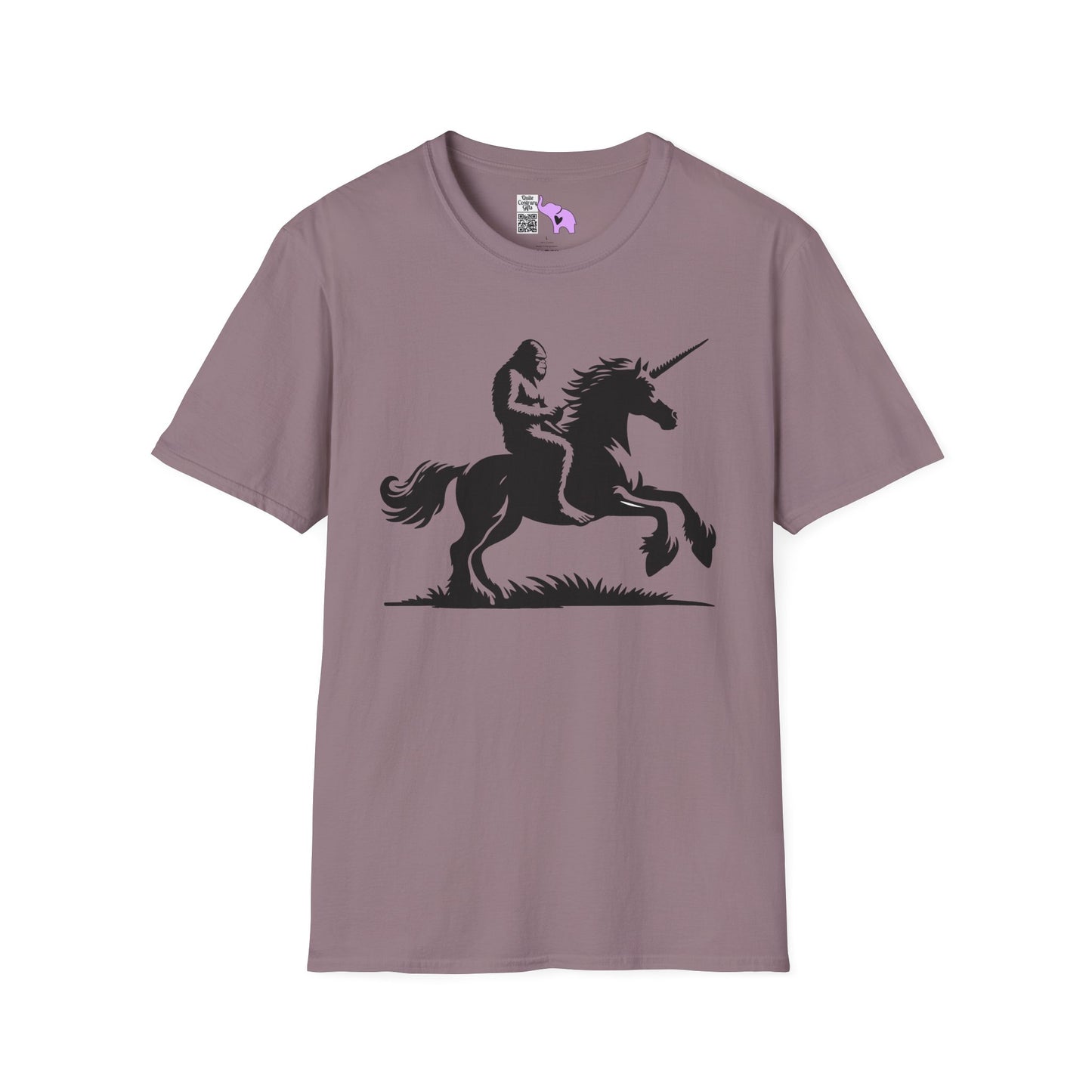 Bigfoot Rides A Unicorn Adult T-shirt
