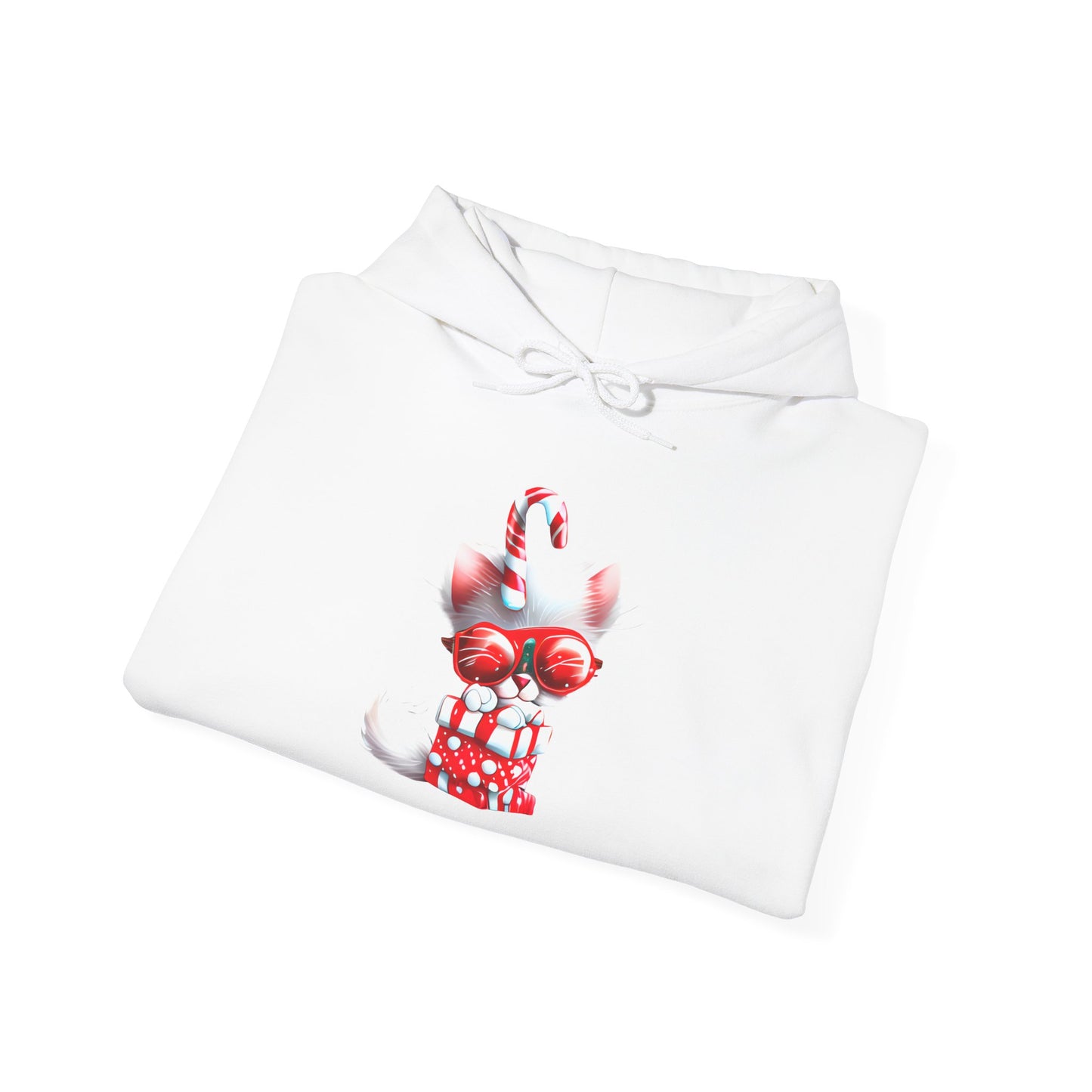 Candy Cane Kitten Heavy Blend™ Hooded Sweatshirt