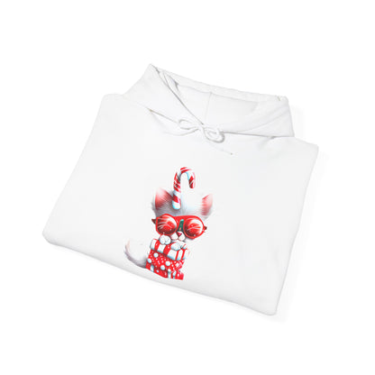 Candy Cane Kitten Heavy Blend™ Hooded Sweatshirt