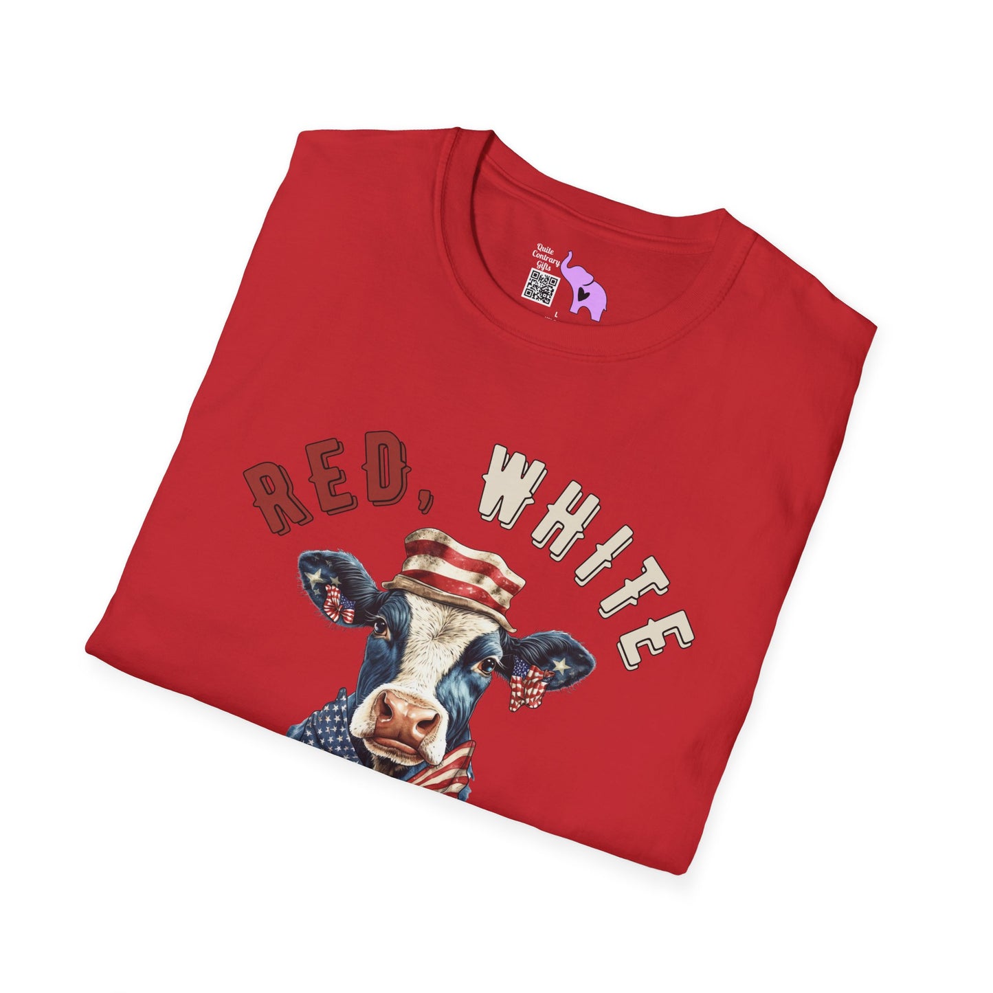 Red, White, & Moo Adult T-shirt