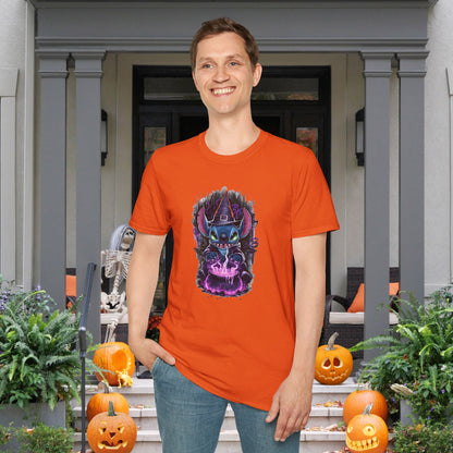 Halloween Stitch w/Purple Cauldron Adult T-shirt