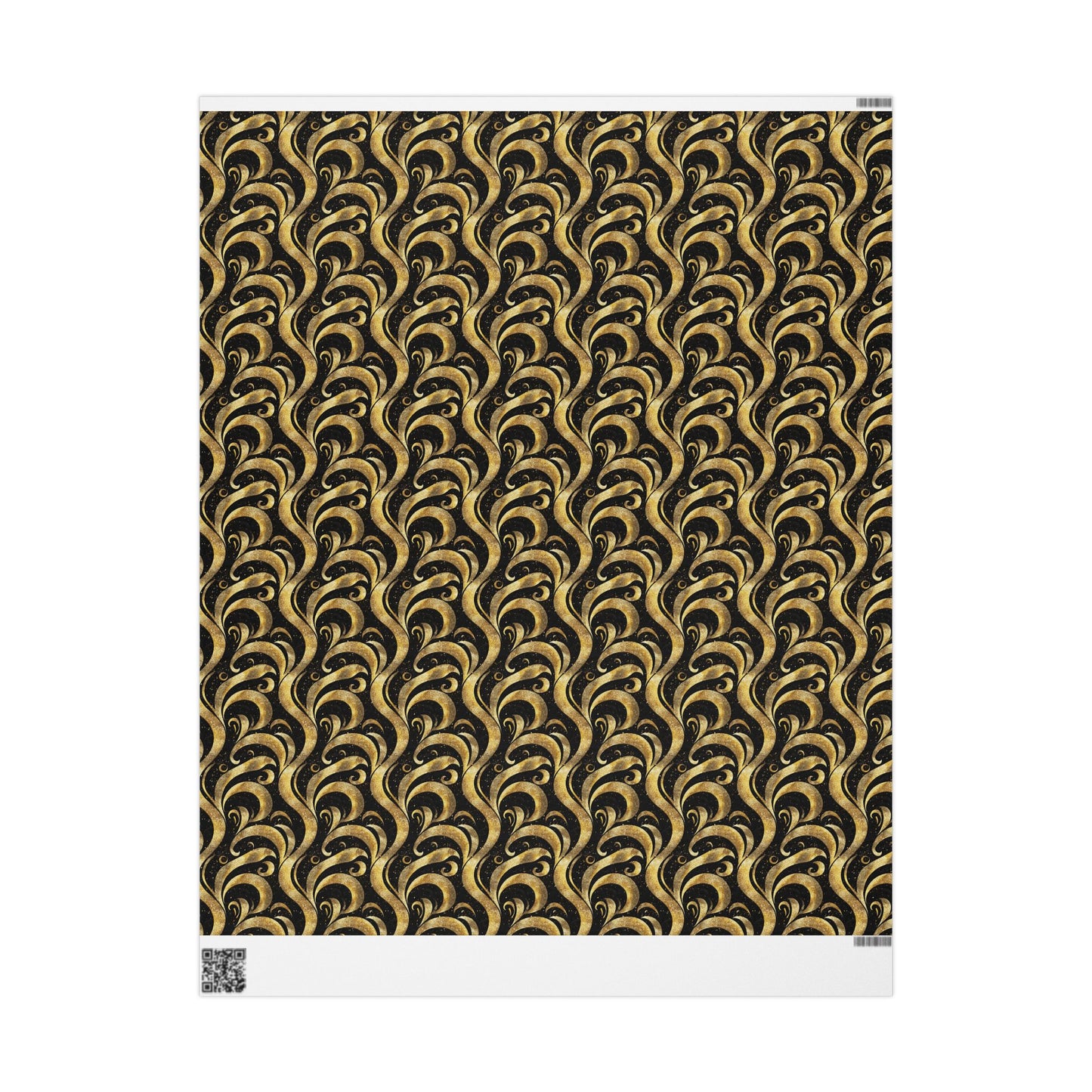 Black & Gold Luxe Swirl Wrapping Paper