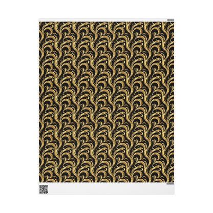 Black & Gold Luxe Swirl Wrapping Paper