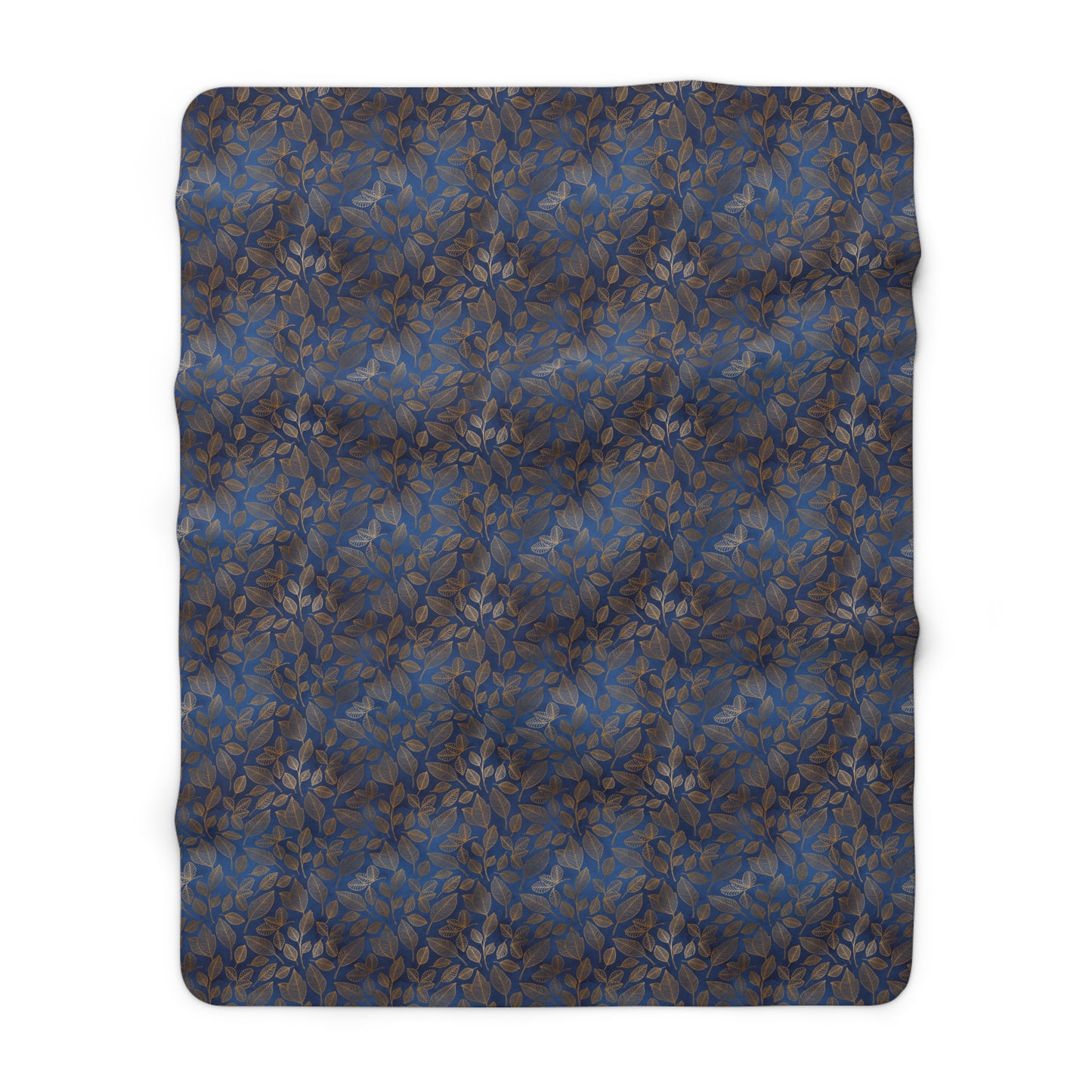 Navy & Gold Botanica Fleece Blanket