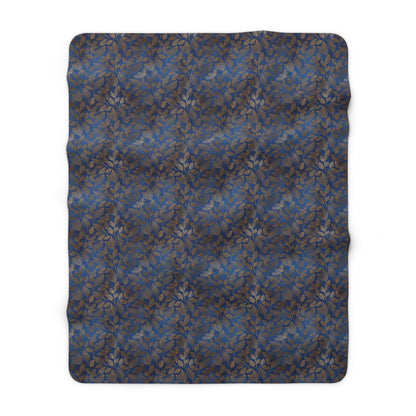 Navy & Gold Botanica Fleece Blanket