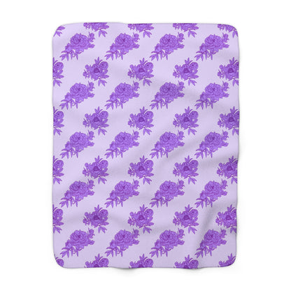 Royal Orchid Peonies Fleece Blanket