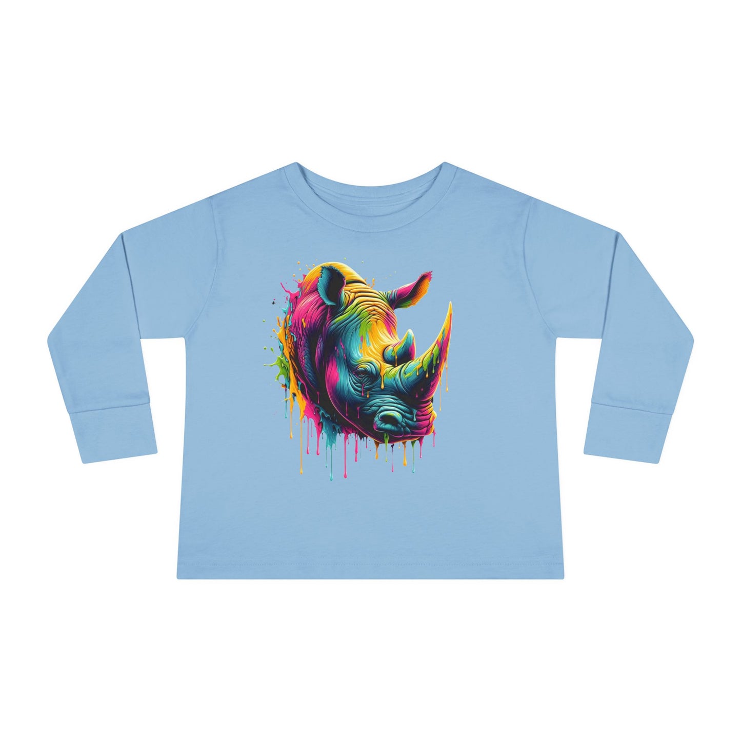 Colorful Rhino Toddler Long Sleeve Tee