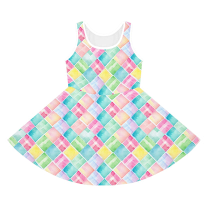 Watercolor Weave Girls Sundress