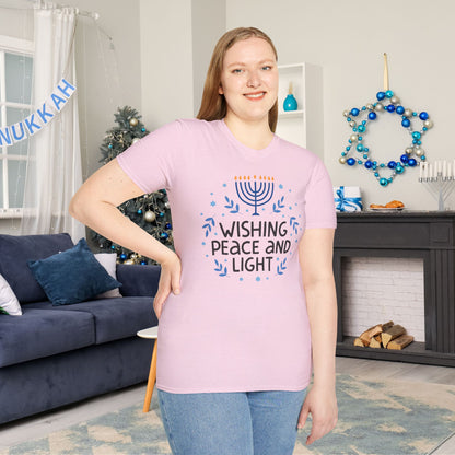 Hanukkah Wishing Peace & Light Adult T-shirt