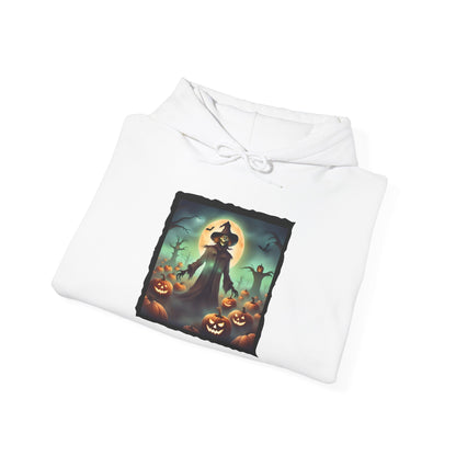 Halloween Scarecrow w/Pumpkins 4 Heavy Blend™ Hooded Sweatshirt