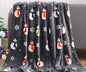 Christmas Reindeer Snowman Santa Claus Print Double-sided Flannel Couch Blanket