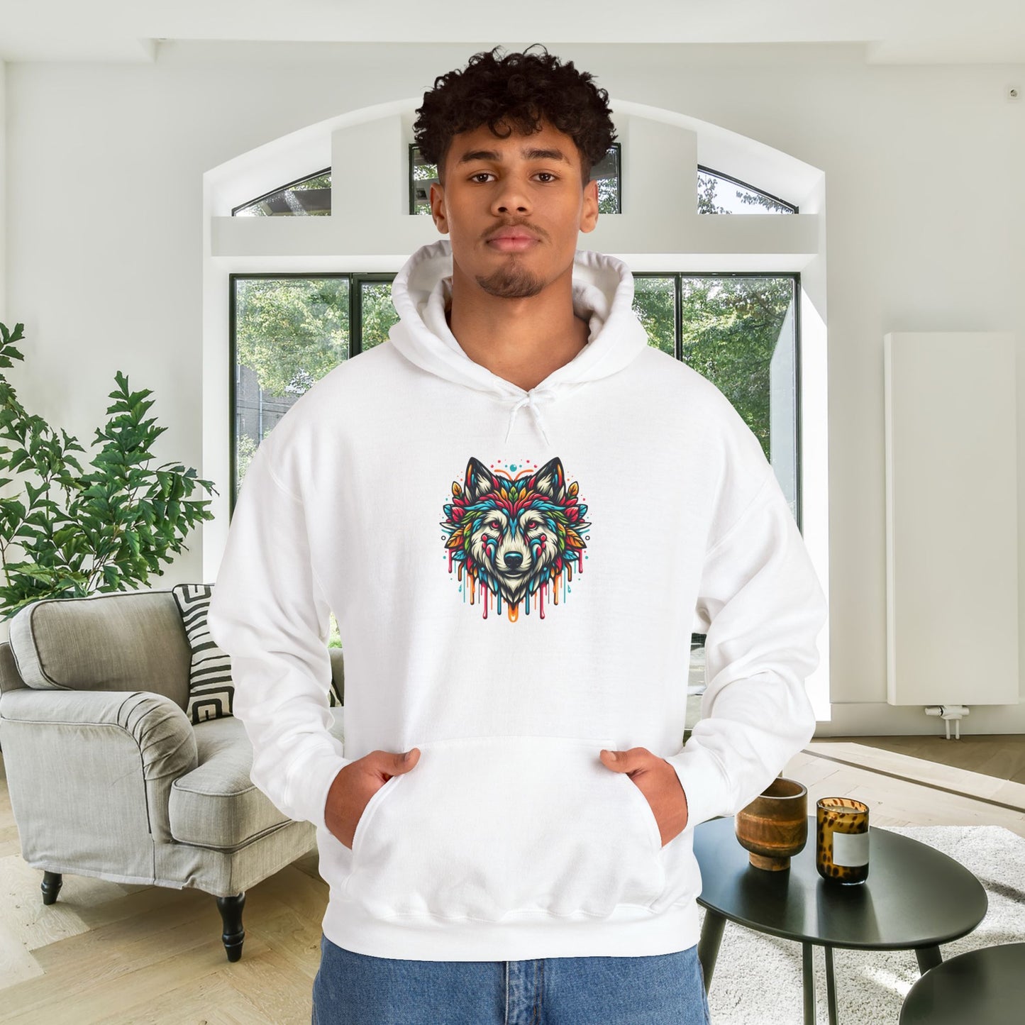 Colorful Wolf 2 Heavy Blend™ Hooded Sweatshirt