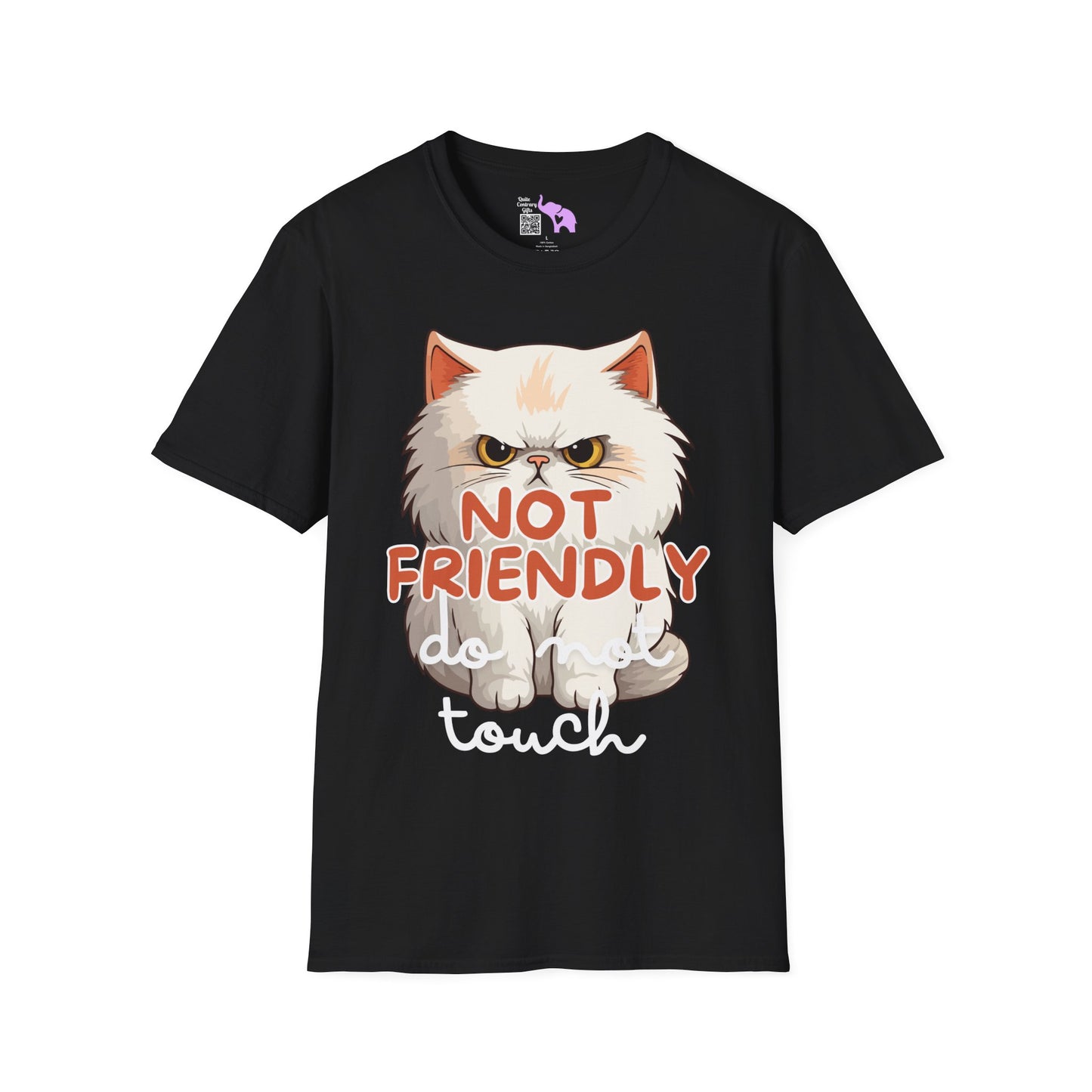Not Friendly Do Not Touch Cat Adult T-shirt