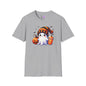 Cute Ghost w/Pumpkins Adult T-shirt