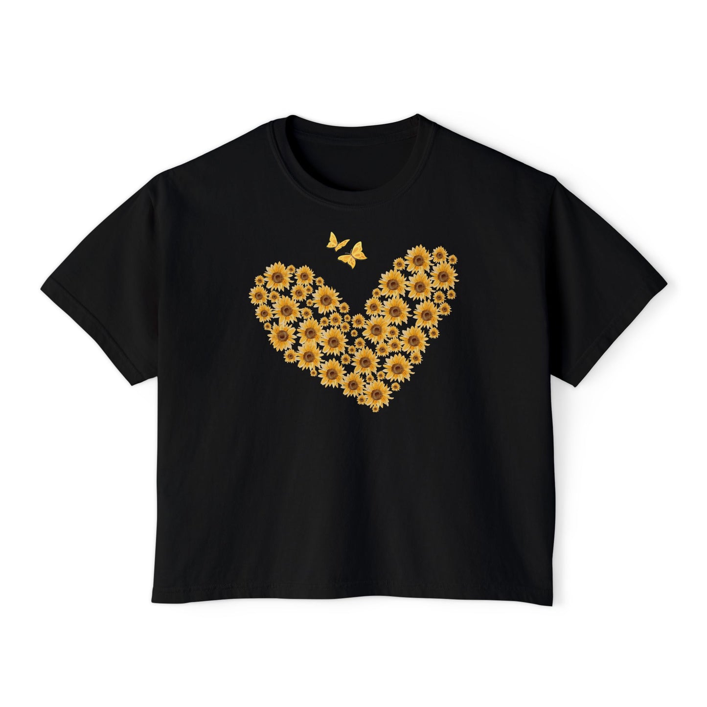 Sunflower Heart & Butterflies Women's Boxy Tee