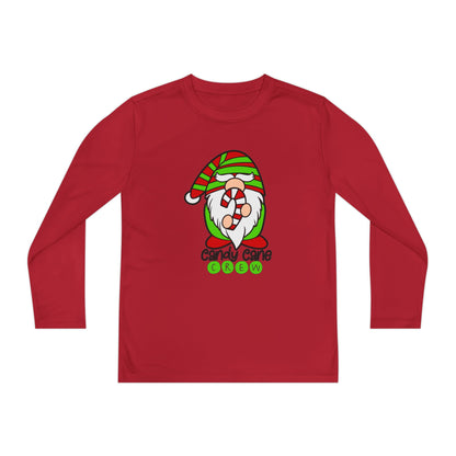 Candy Cane Crew Gnome Youth Long Sleeve Tee