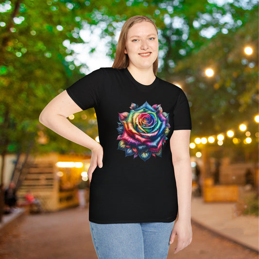 Colorful Rose Adult T-shirt
