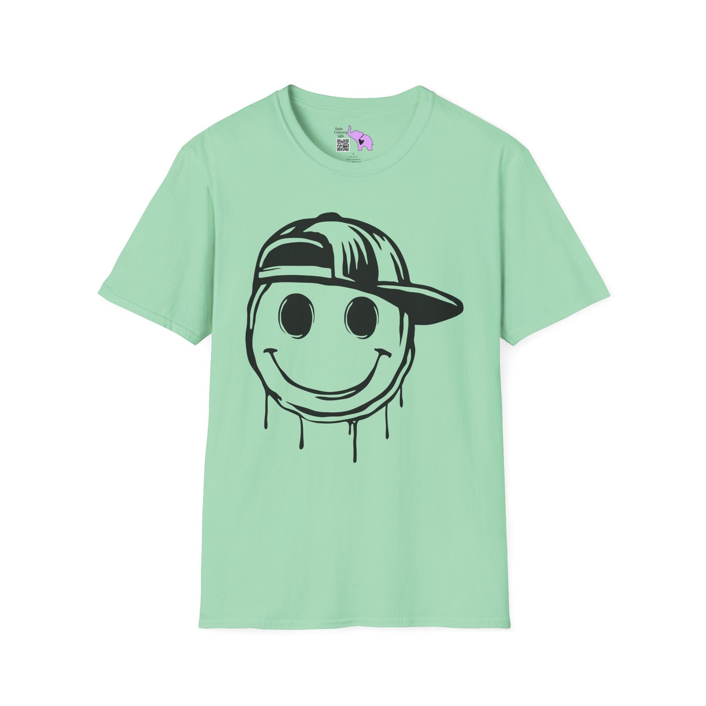Melty Smiley Face w/Hat Adult T-shirt