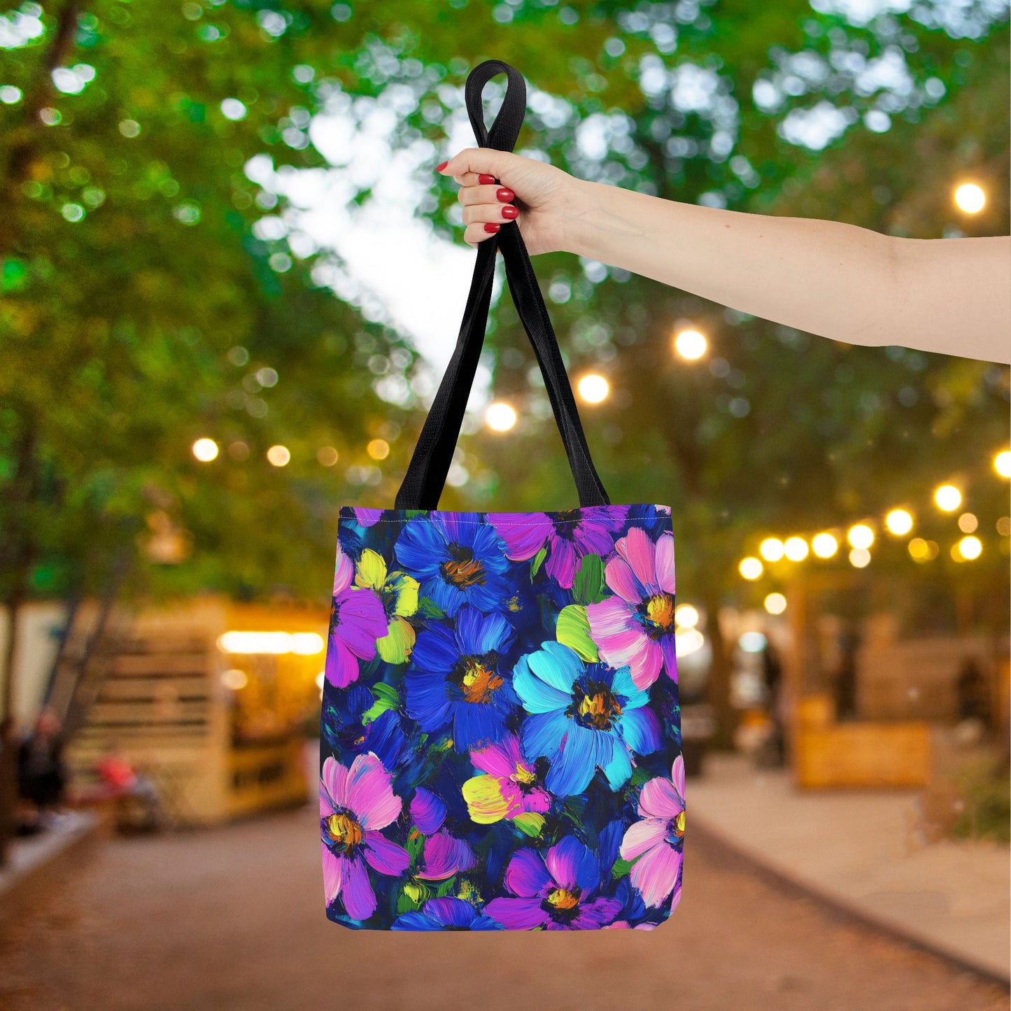Watercolor Daisies Canvas Tote Bag