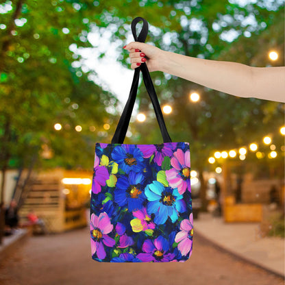 Watercolor Daisies Canvas Tote Bag