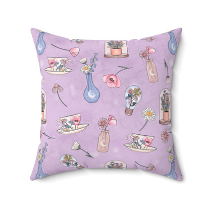 Lilac Meadow Keepsakes Throw Pillow