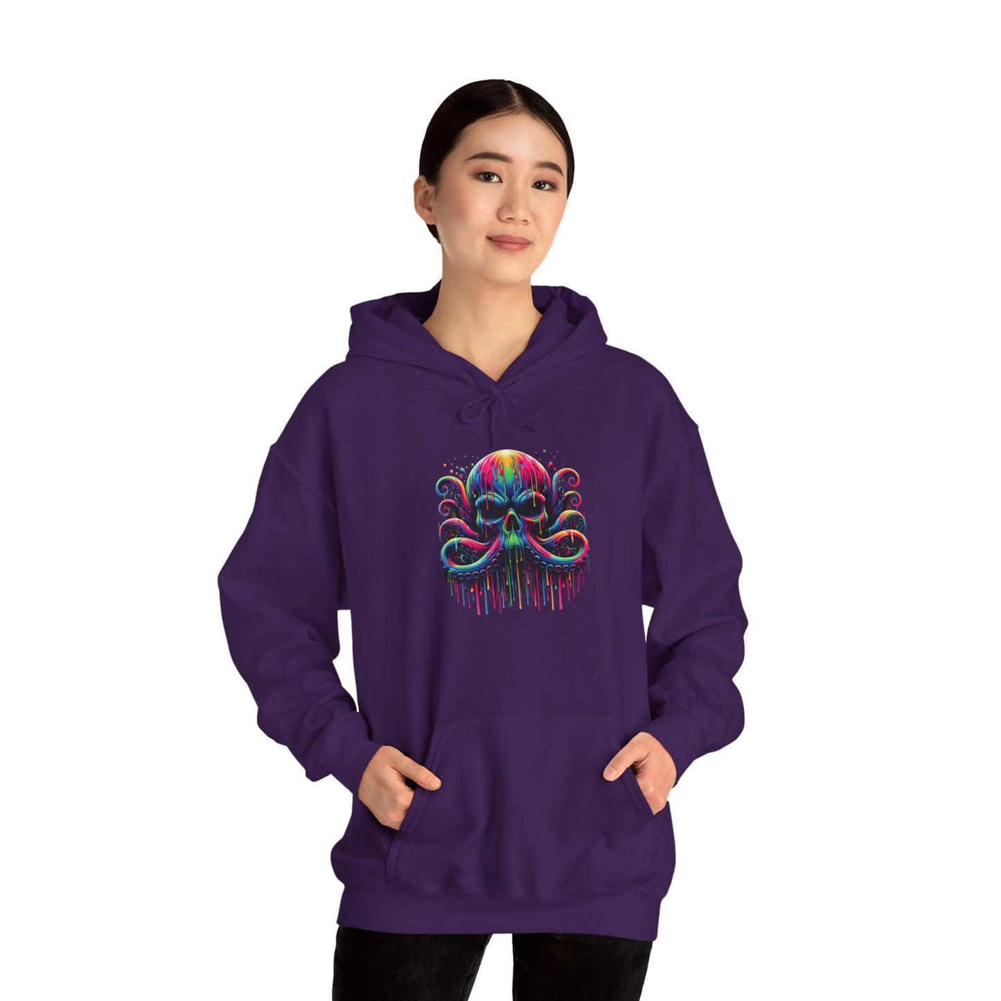 Colorful Skeleton Octopus Heavy Blend™ Hooded Sweatshirt