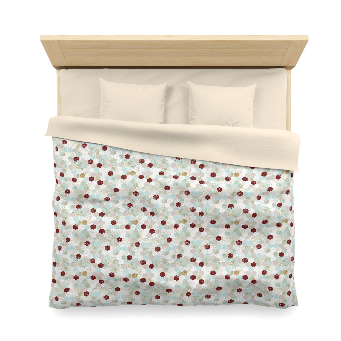 Love Letters & Honeycomb Microfiber Duvet Cover