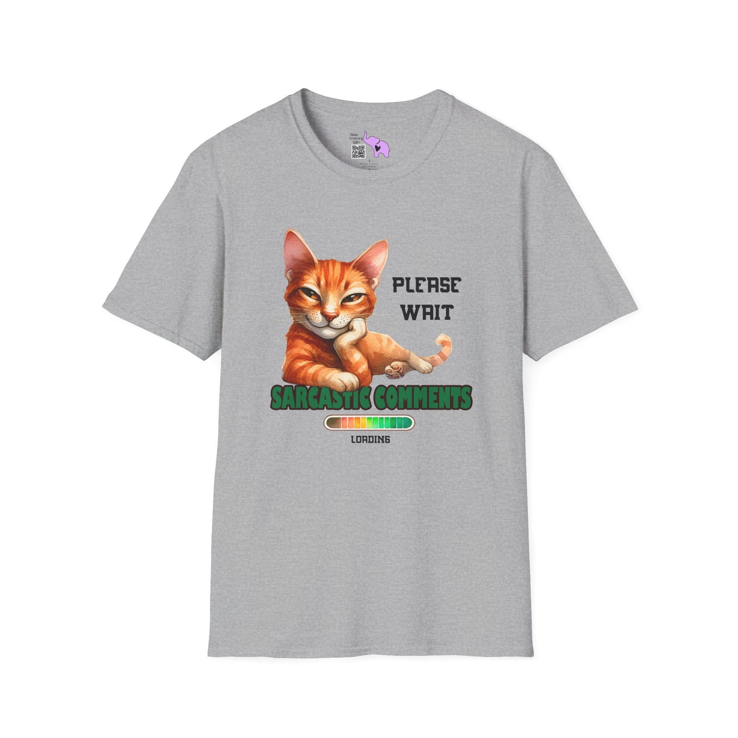Please Wait Sarcastic Comment Loading (Cat) Adult Tshirt