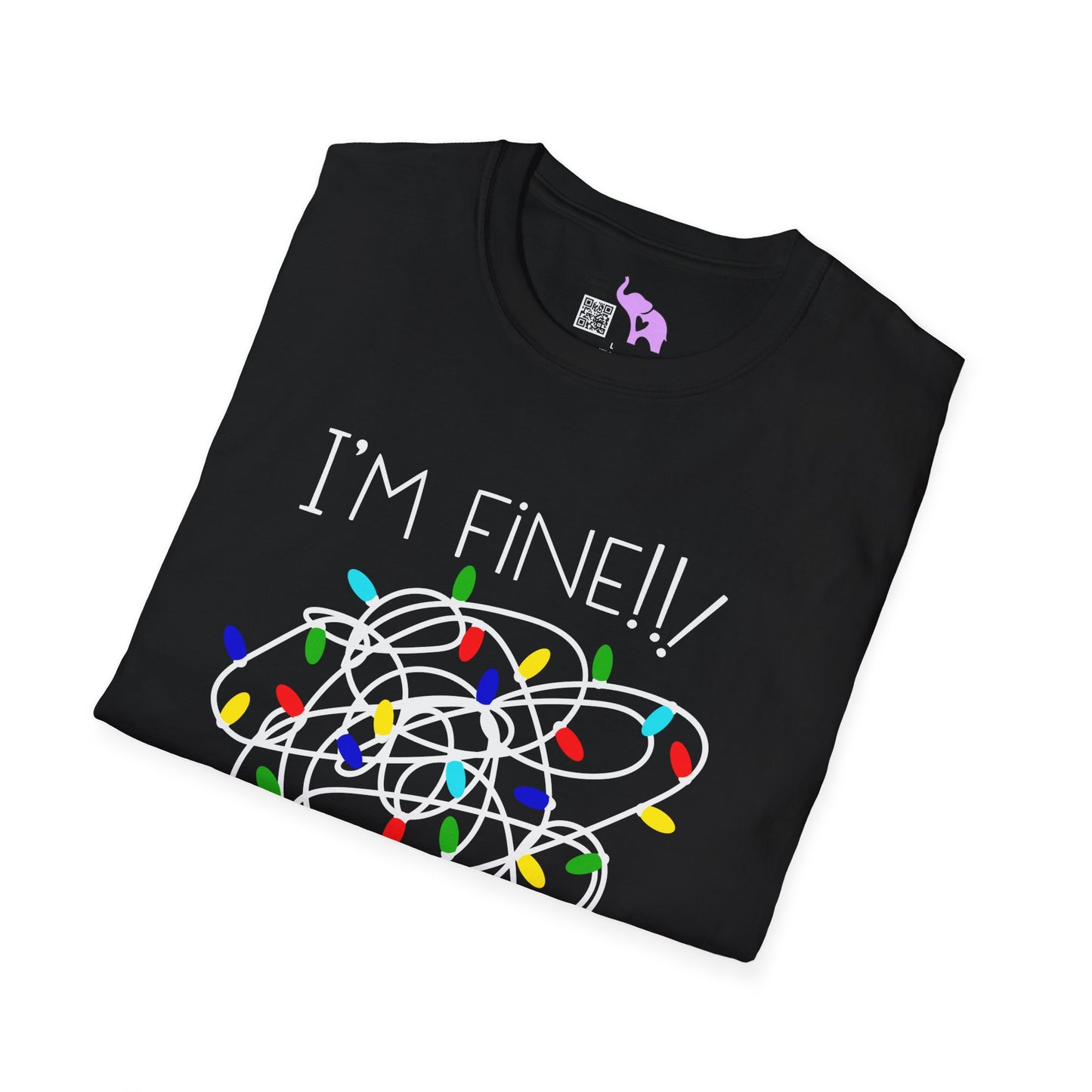 I'm Fine Everything Is Fine (String Lights) Adult T-shirt