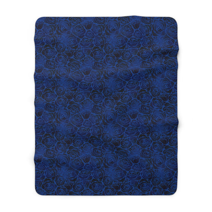 Nocturne Roses Sherpa Fleece Blanket