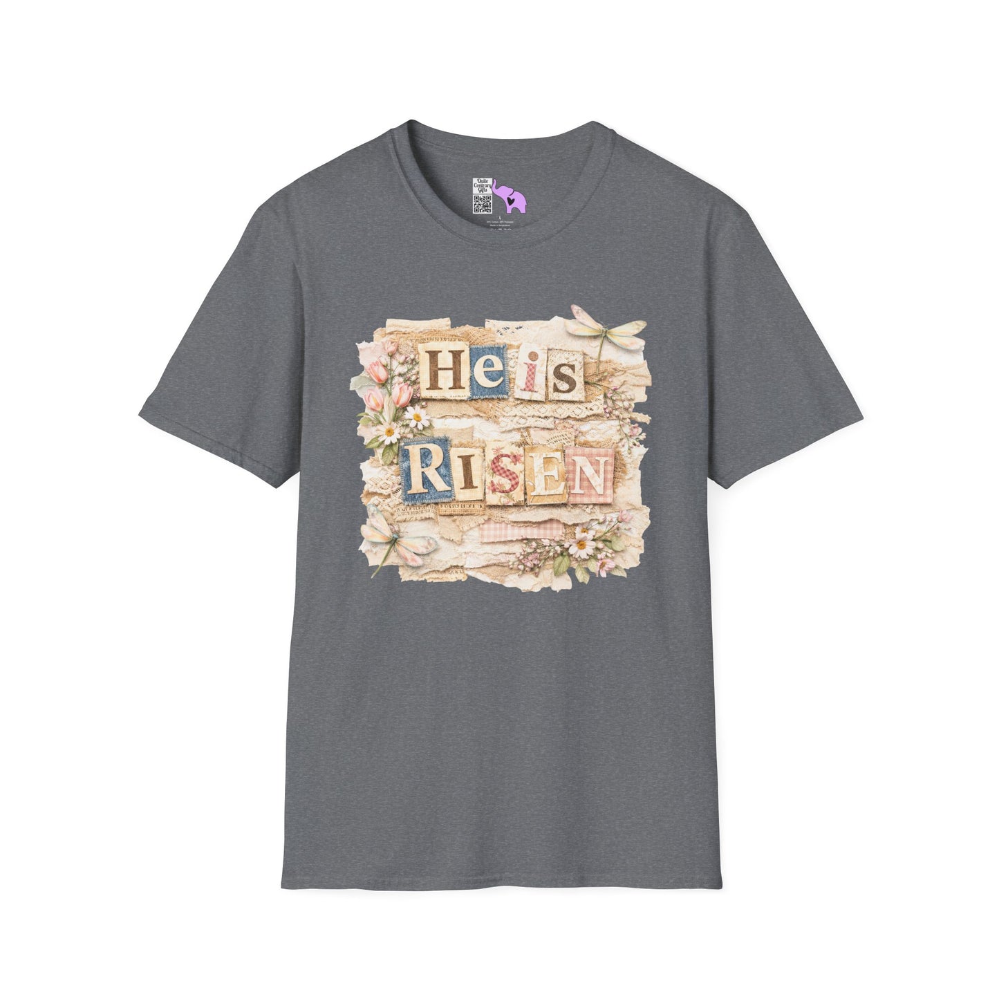 He Is Risen (Lace Collage) Adult T-shirt