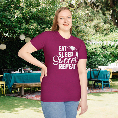 Eat Sleep Soccer Repeat Adult T-shirt
