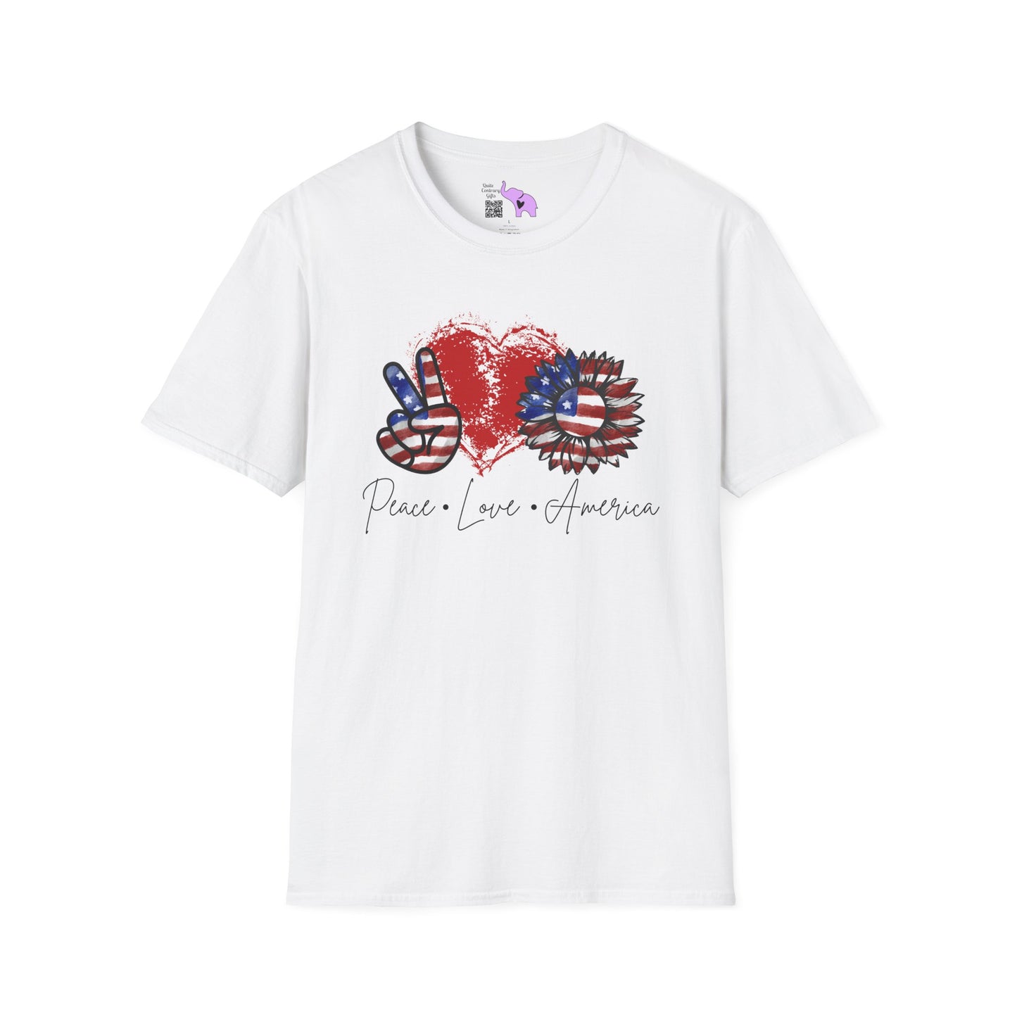 Peace Love America Adult T-shirt