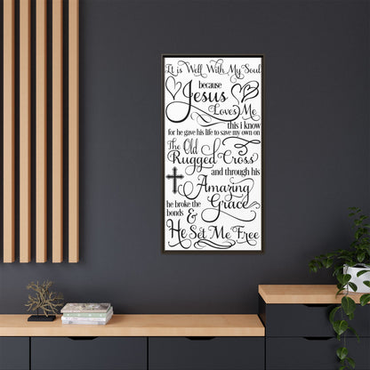 Hymnal Poem Framed Canvas Bathroom Art