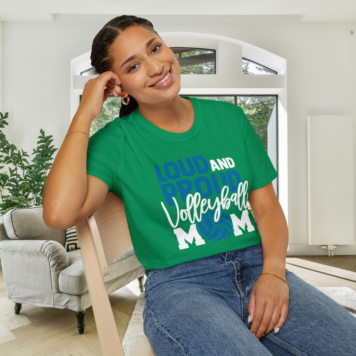 Loud and Proud Volleyball Mom Adult T-shirt