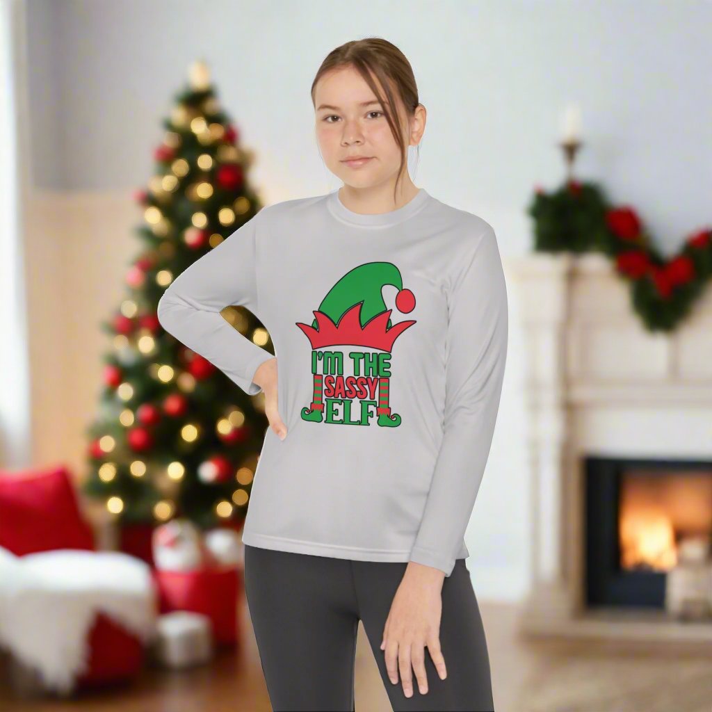 I'm The Sassy Elf Youth Long Sleeve Tee