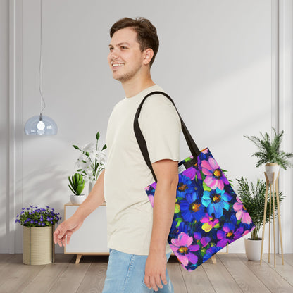 Watercolor Daisies Canvas Tote Bag