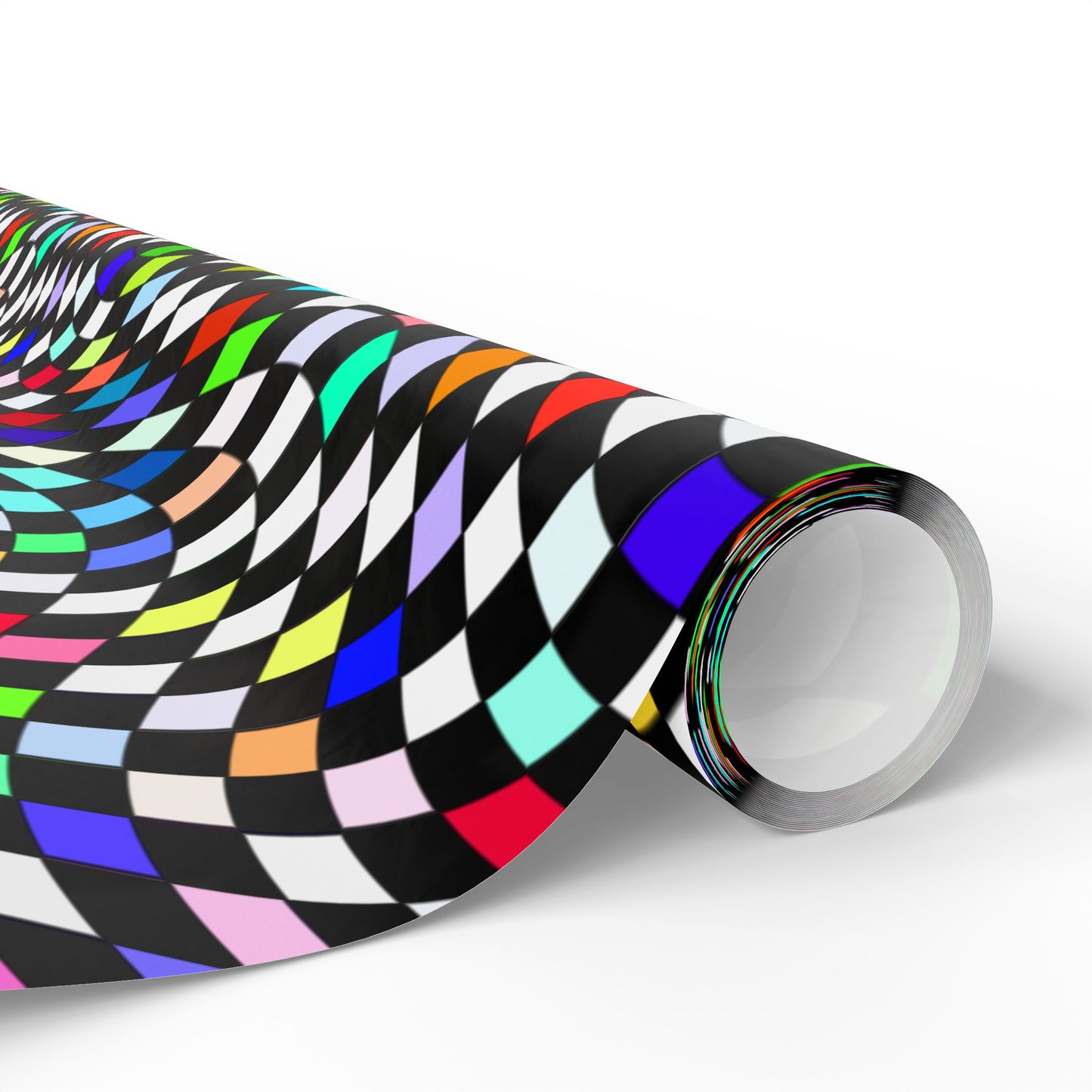 Warped Colorful Checkered Wrapping Paper
