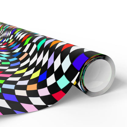 Warped Colorful Checkered Wrapping Paper