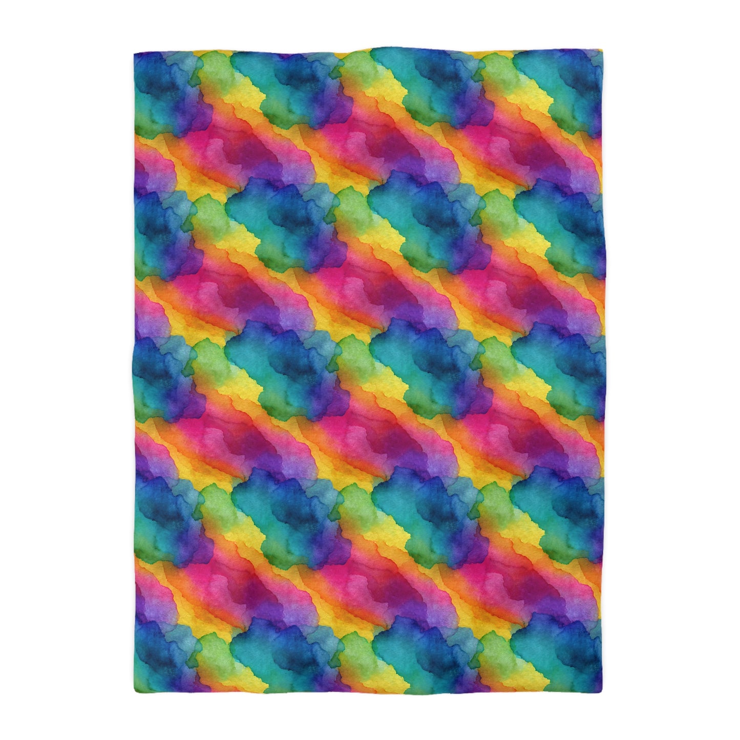 Rainbow Watercolors Microfiber Duvet Cover