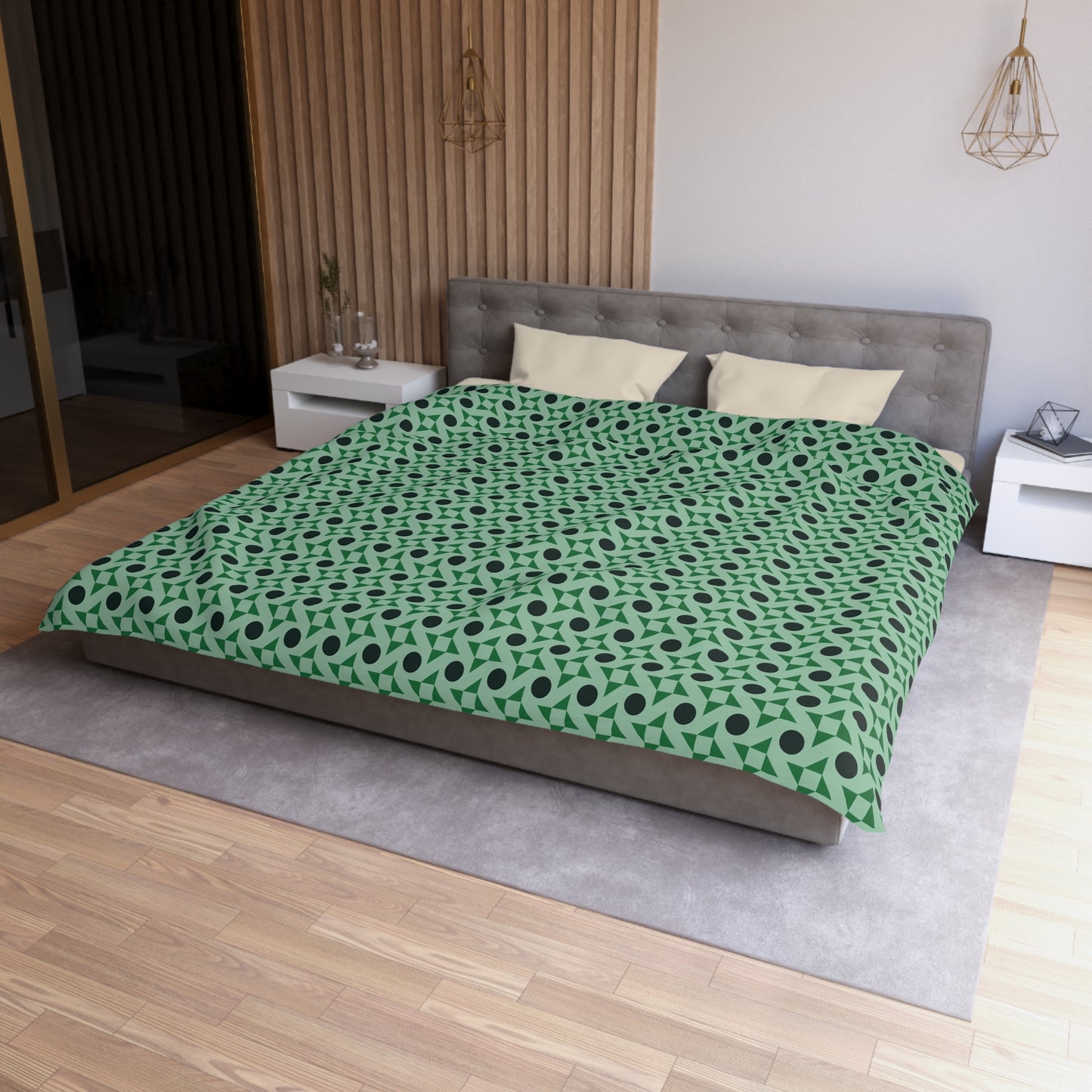 Emerald Pinwheels Microfiber Duvet Cover