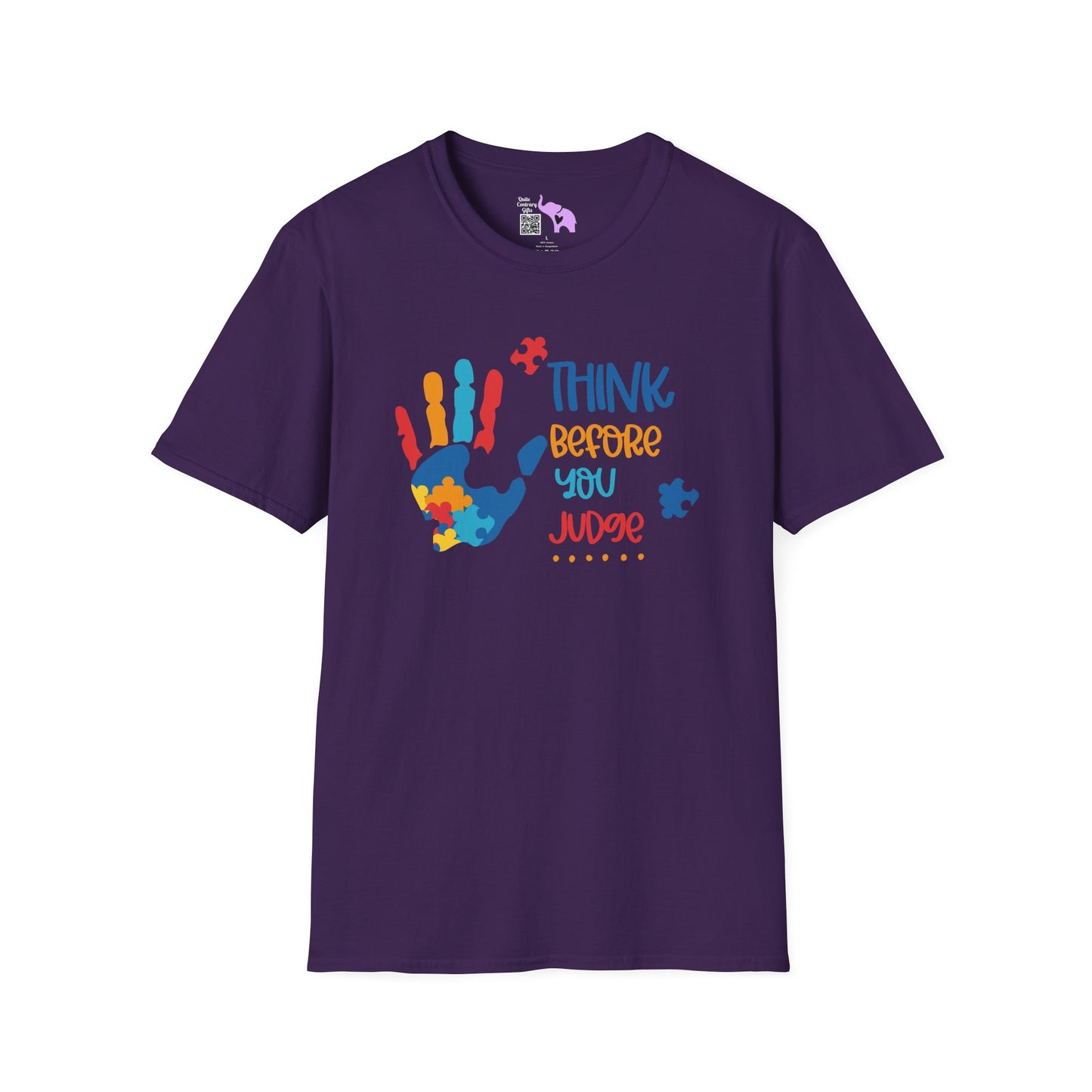 Think Before You Judge Autism Awarness Adult T-shirt