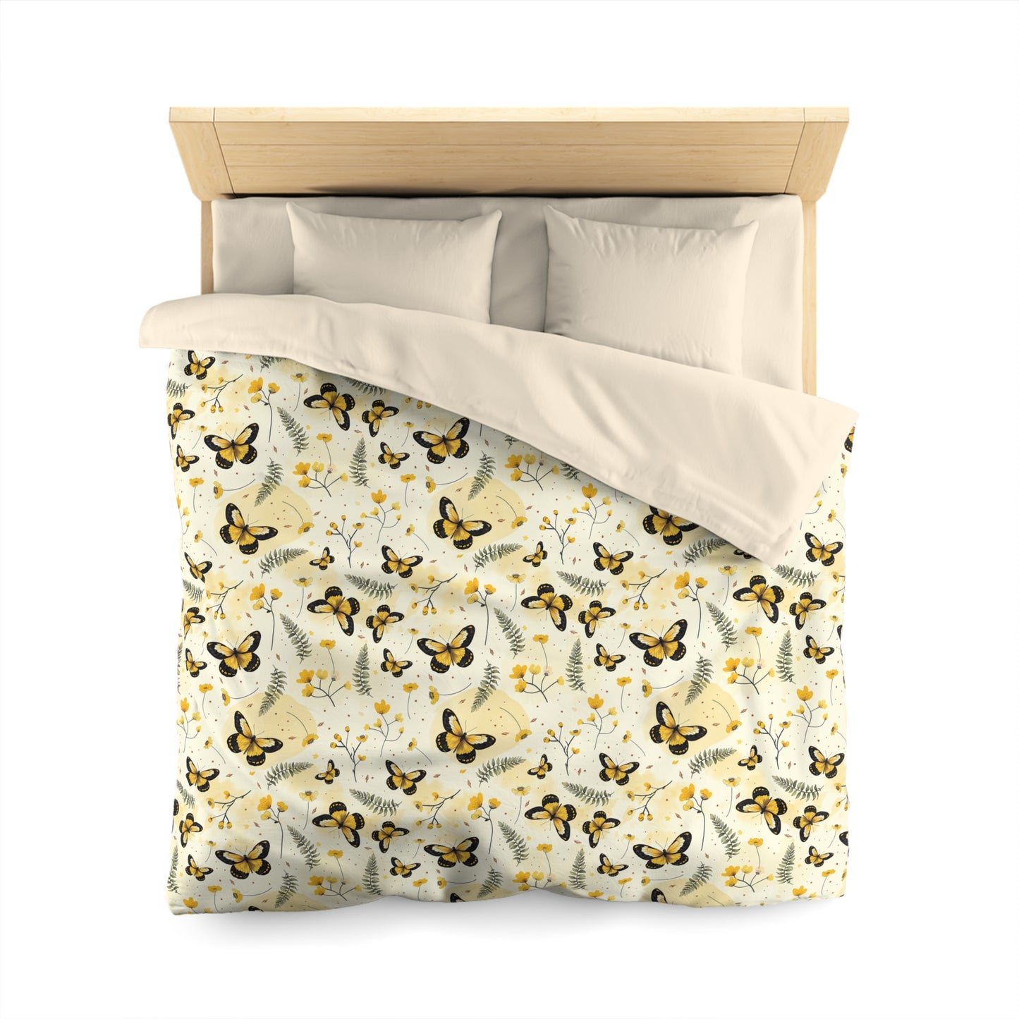 Sunlit Butterfly Bloom Microfiber Duvet Cover